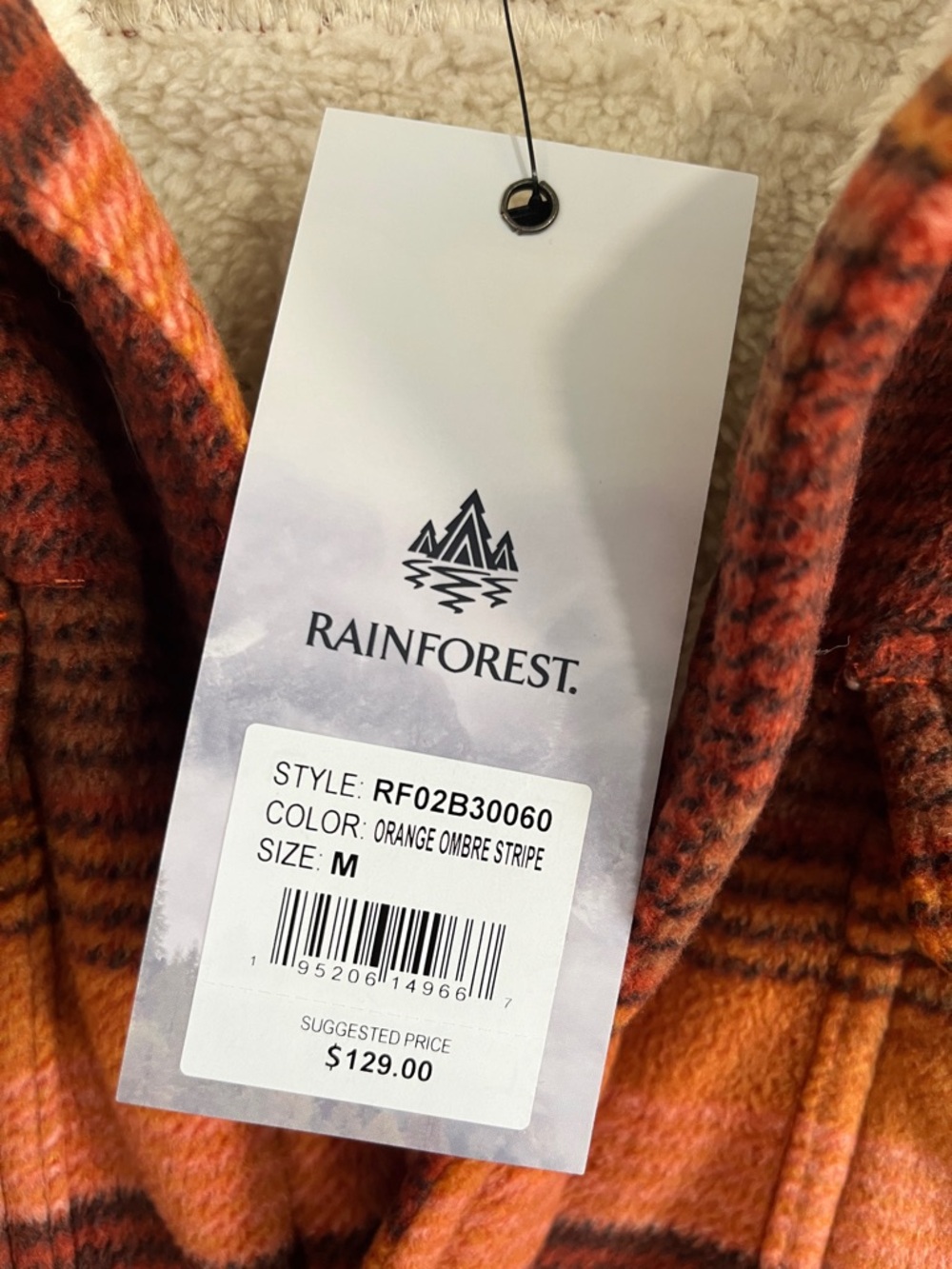 RAINFOREST Striped Sherpa-Lined Shirt Jacket - Picture 3 of 8